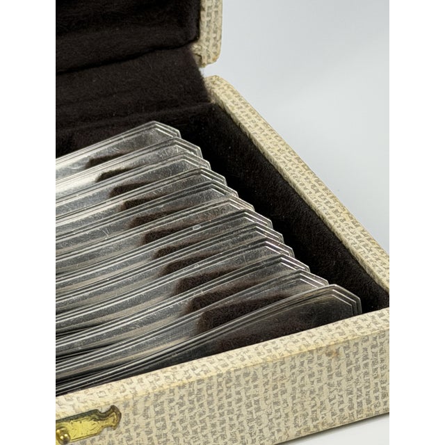 Art Deco Silver-Plated América Cake Forks from Christofle, 1940s, Set of 12 For Sale - Image 6 of 13