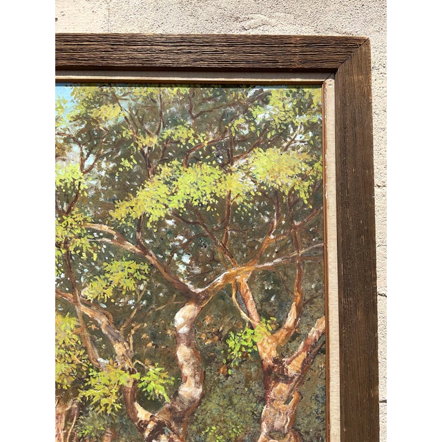 Vintage Boho Monumental Tiger Original Oil Painting on Canvas For Sale - Image 4 of 7