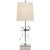Kate Spade New York for Visual Comfort Signature Ellery Gros-Grain Bow Table Lamp in Polished Nickel & Mirror with Cream Linen Shade For Sale