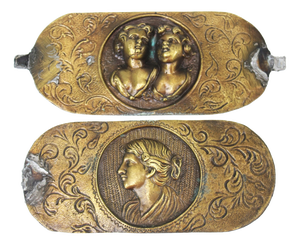 Italian Neoclassical Bronze Furniture Mounts with Cherub and Cameo Medallions, 1900s, Set of 4