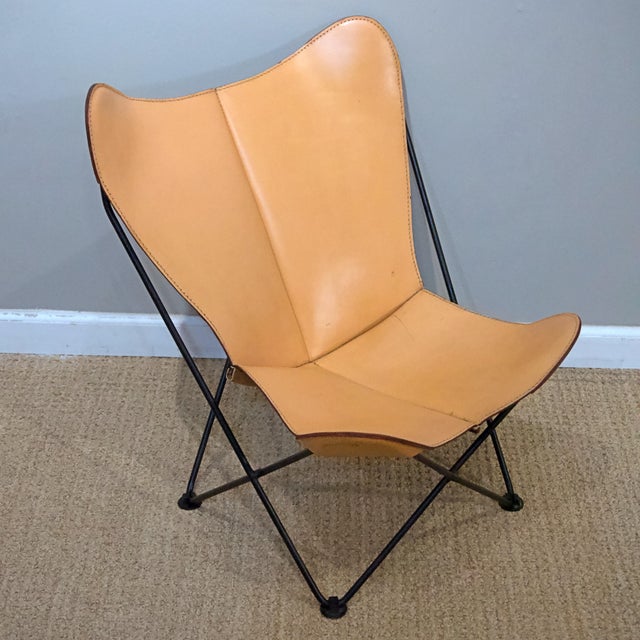 Mid-Century Modern Vintage Mid Century Leather Butterfly Child Chairs - A Pair For Sale - Image 3 of 7