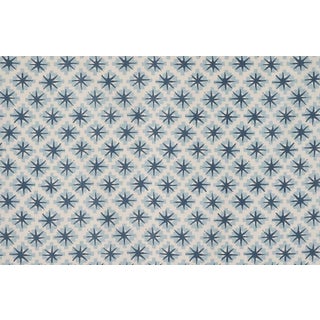 Peter Dunham Starburst North Blue / Blue Fabric Remnant For Sale