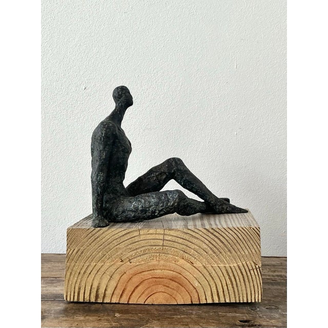 Vintage Patinated Metal Sculpture After Giacometti For Sale - Image 11 of 12