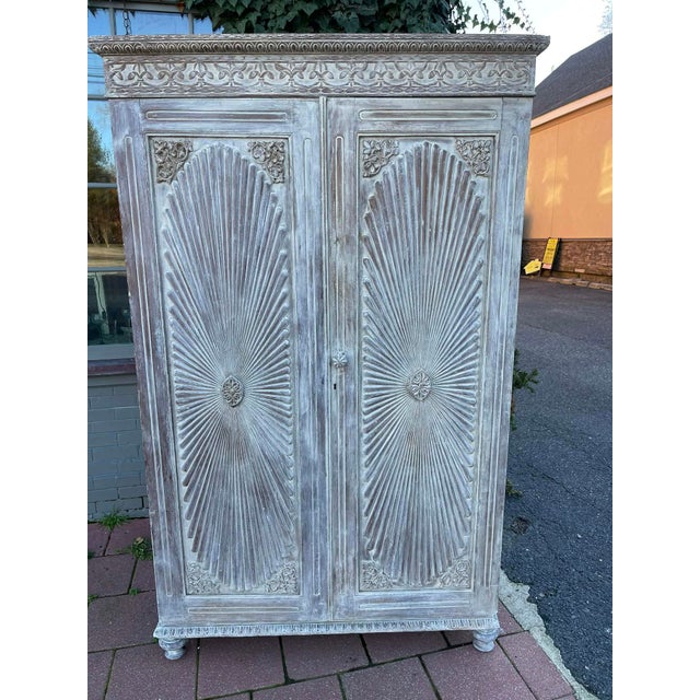 Anglo-Indian Solid Teakwood Press Armoire Wardrobe Cupboard, Mid 19th Century For Sale - Image 10 of 16