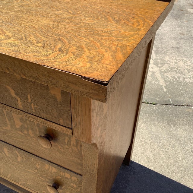Antique Tiger Oak Dresser For Sale - Image 4 of 13