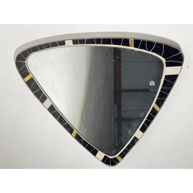 Mid-Century Modern Asymmetrical Mosaic and Brass Free-Form Mirror from Muller, 1950s For Sale - Image 10 of 18