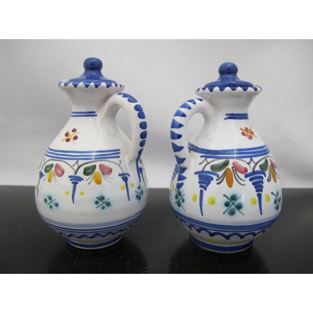 Spanish De La Cal Barreira Pottery Oil & Vinegar Cruet Condiment Serving Tray For Sale - Image 4 of 18
