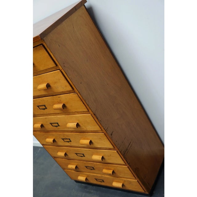 German Beech Industrial Apothecary Cabinet, Mid-20th Century For Sale - Image 10 of 14
