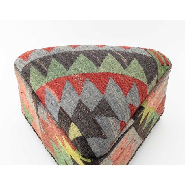 George Smith Style Kilim Upholstered Footstool For Sale - Image 9 of 9