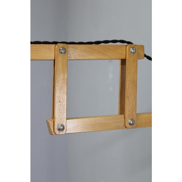 Mid-Century Adjustable Wooden Wall Lamp with Rattan Shade from Lipta, 1970s For Sale - Image 9 of 15