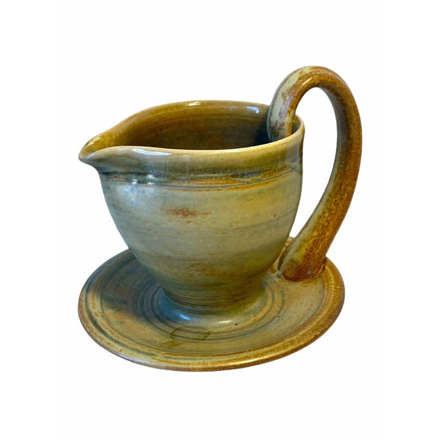 Vintage Mid-Century Ceramic Creamer Pottery Pitcher Signed For Sale - Image 11 of 13