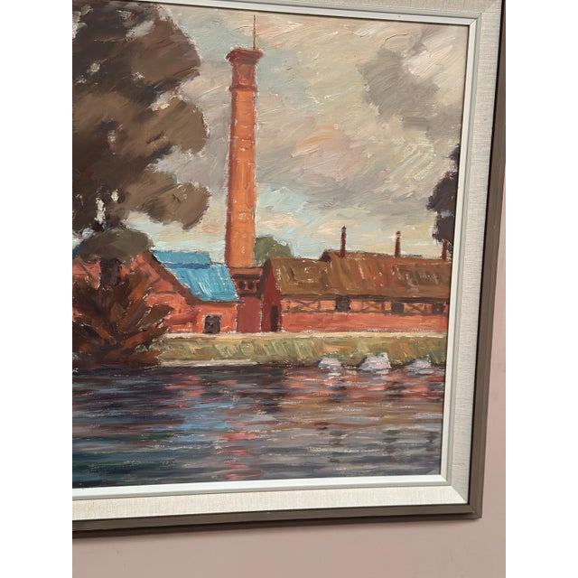 Helge Andersson, Coastal Village, 1965, Oil on Panel, Framed For Sale - Image 7 of 18