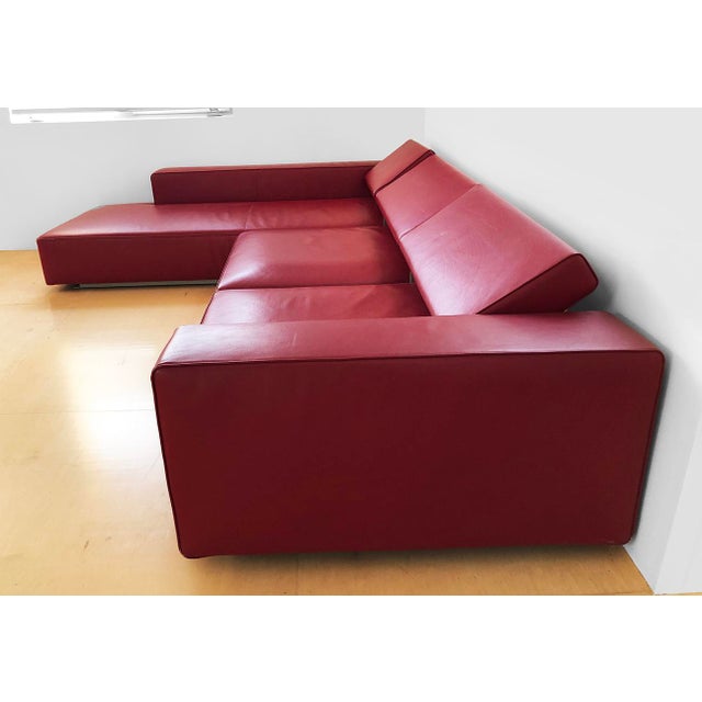 2000 - 2009 B&b Italia 'Andy' Red Leather Adjustable Sectional, Vintage Early 2000's For Sale - Image 5 of 13