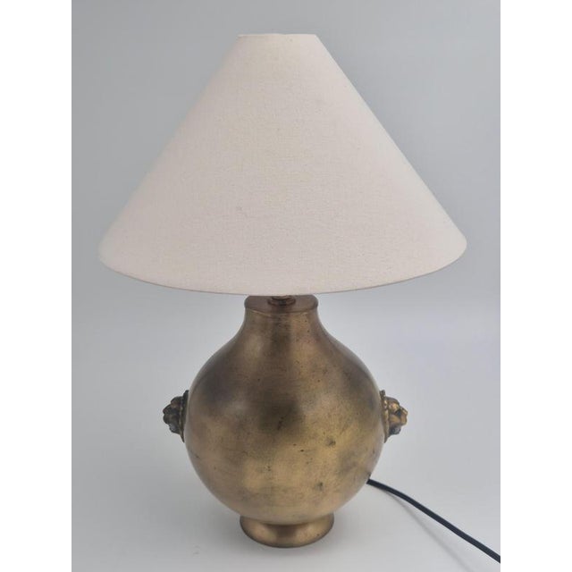 Gold Swedish Grace Table Lamp in Brass with Decor of Lion, 1930s For Sale - Image 8 of 13
