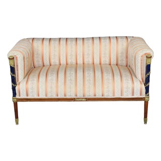 19th C French Louis XVI Adam Weisweiler Style Bronze Mounted Settee For Sale