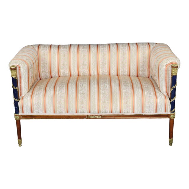 19th C French Louis XVI Adam Weisweiler Style Bronze Mounted Settee For Sale