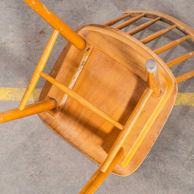 Vintage Stickback Blonde Dining Chairs, 1950s, Set of 6 For Sale - Image 10 of 12