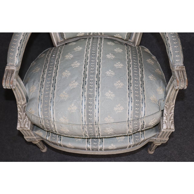 Pair of Antique Louis XVI Style Paint Decorated Arm Chairs by Maison Jansen For Sale - Image 15 of 17