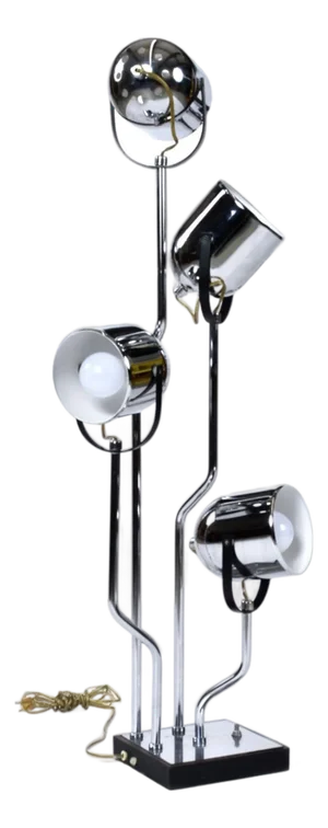 1970s Goffredo Reggiani Style Italian Modern Chrome Spotlight Table Lamp