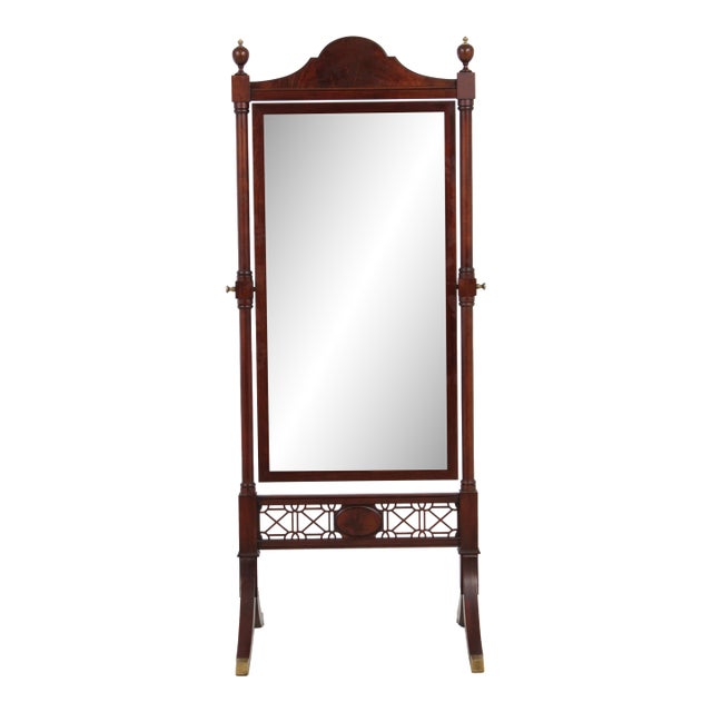 Henkel Harris Mahogany Cheval Dressing Mirror For Sale