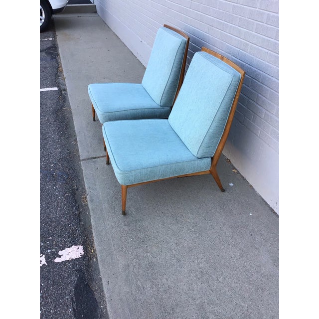 Paul McCobb Pair of Model 400 Slipper Chairs for Custom Craft, Circa 1955 Attributed to Paul McCobb For Sale - Image 4 of 12