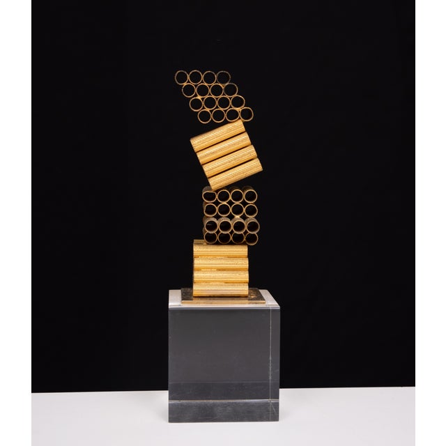 Gold William De Lillo, Abstract Sculpture, 1970s, Gilded Metal For Sale - Image 8 of 9