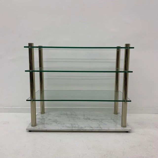 Hollywood Regency Marble and Glass Cabinet , 1970s For Sale - Image 9 of 9