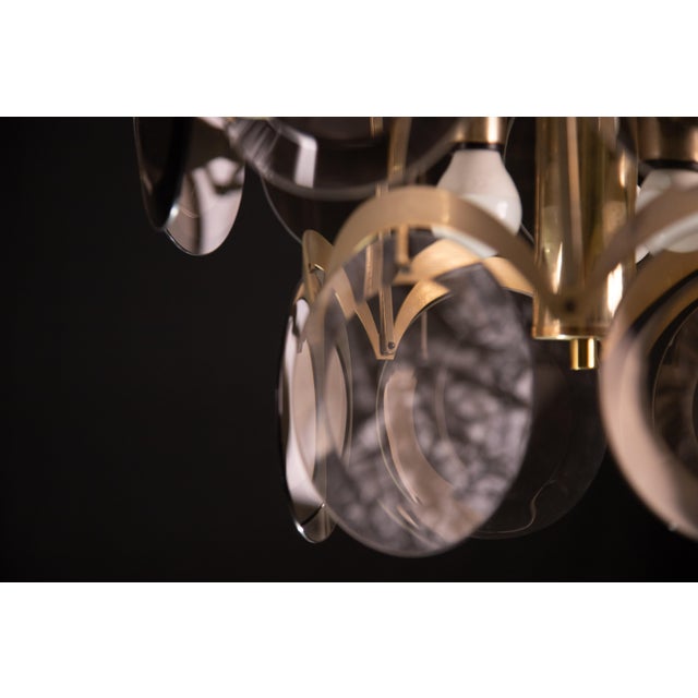 Vistosi Smoked Glass Discs Chandelier, 1960s For Sale - Image 12 of 13