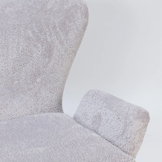 Italian 1980s Vintage Italian Wingback Drop Arm Upholstered Settee For Sale - Image 3 of 6