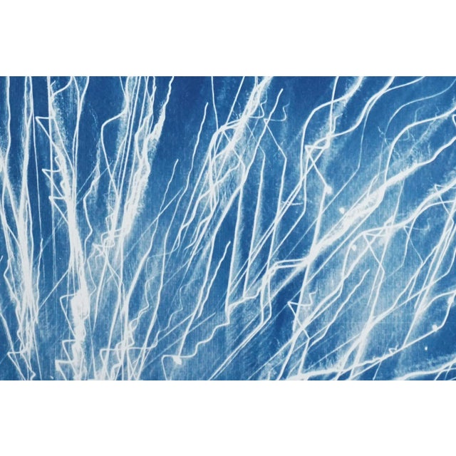 2020 Glowing Fireworks Lights, Handmade Limited Edition Cyanotype Print on Watercolor Paper For Sale - Image 4 of 12