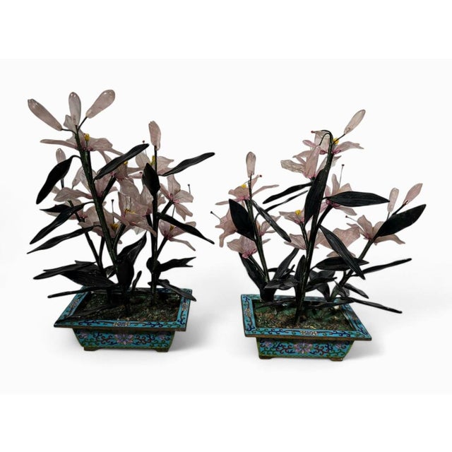 20th-Century Bonsai Trees in Agate, Crystal, and Nephrite Jade, 1950s For Sale - Image 3 of 15