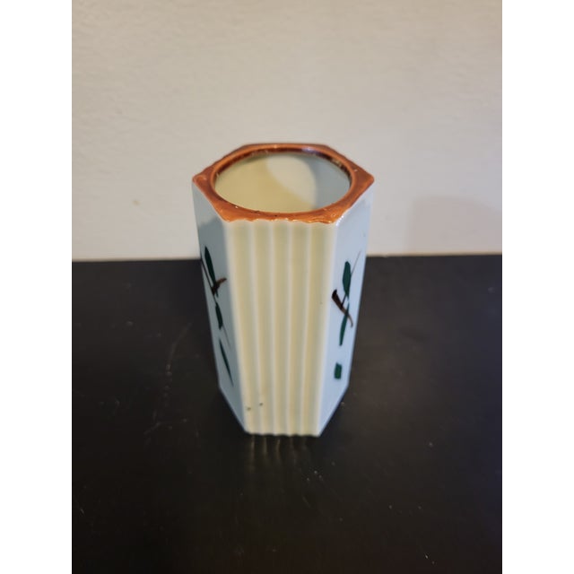 1970s Vintage Hand Painted Japanese Vase For Sale - Image 5 of 12