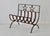 Cinnamon Rustic Western Style Wrought Iron Fireplace Log Holder Open Stars Cutouts Detail Vintage For Sale - Image 8 of 13