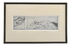 Vintage Original Signed Etching “Two Hands” Artists Proof