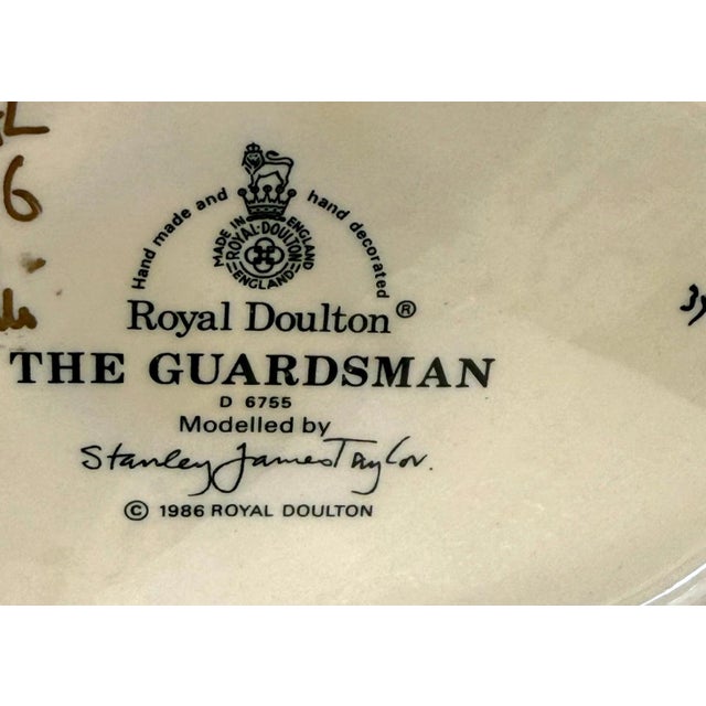 Scarlet Royal Doulton the Guardsman D6755 Character Jug Signed Michael Doulton 1986 For Sale - Image 8 of 8