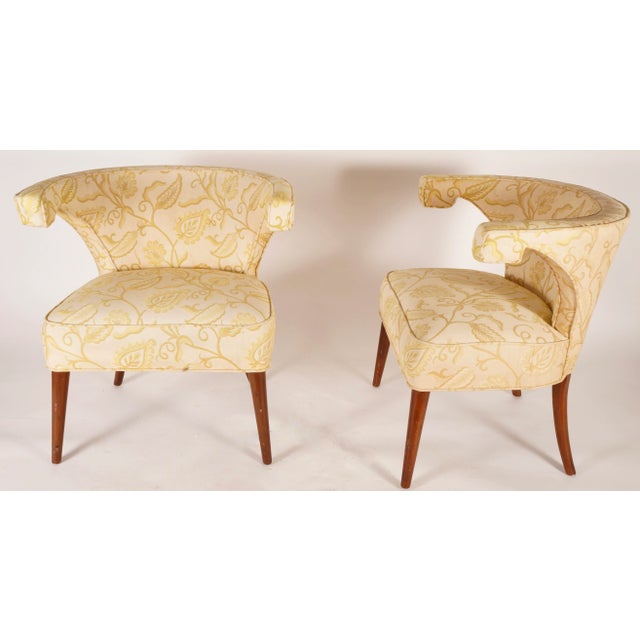 1960s Vintage Tommi Parzinger Veronese Klismos Upholstered Armchairs- Set of 2 For Sale - Image 10 of 12