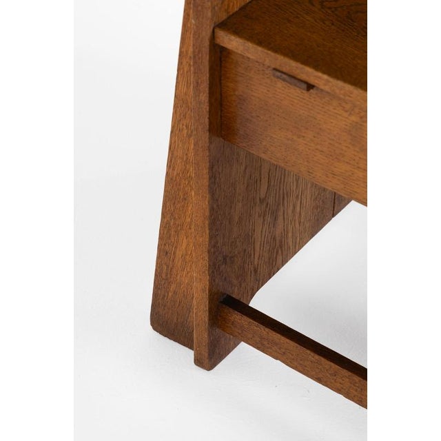 Brown Amsterdam School Traditionalist Chair in Oak For Sale - Image 8 of 15