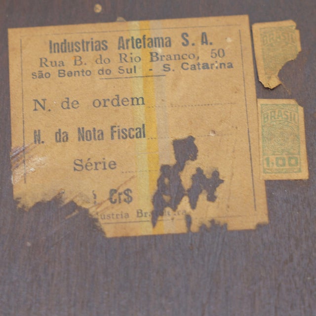 1950s Brazilian Tiki Side Table Inlaid Marquetry Beach Scene For Sale - Image 9 of 9