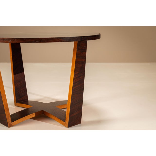 Italian Side Table with Mirrored Top and Geometrical Legs, 1940s For Sale - Image 11 of 13