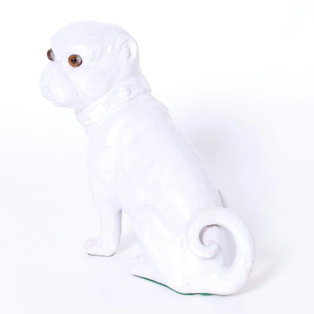 Mid-Century Italian Glazed Terra Earthenware French Bulldog For Sale In West Palm - Image 6 of 7