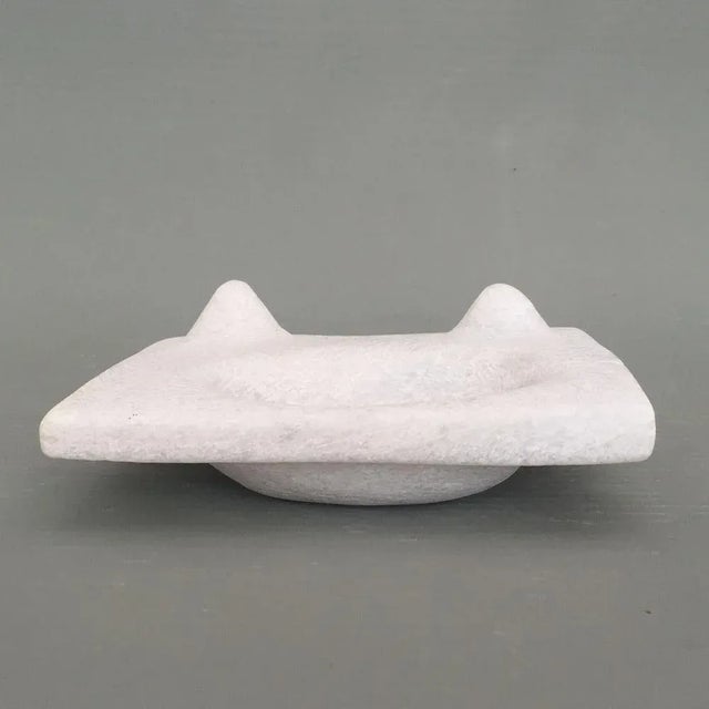 Not Yet Made - Made To Order Cat Face Hand Carved Marble Sculpture by Tom Von Kaenel For Sale - Image 5 of 6