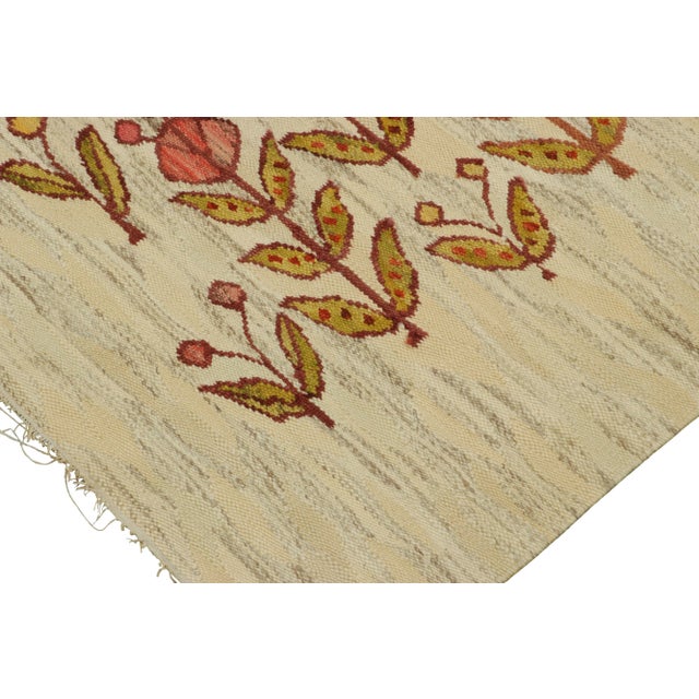 Traditional Vintage Egyptian Kilim With Pink and Green Florals - Rug & Kilim For Sale - Image 3 of 7