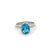 Blue 9x7 Mm Oval Cut Blue Topaz Silver Solitaire Ring by Carat&her - Size 8 For Sale - Image 8 of 12