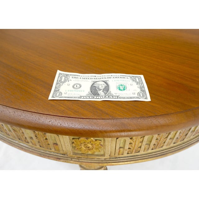 French Gold Gilt Fine Carved 48" Walnut Oval Top Dining Center Table Stunning!