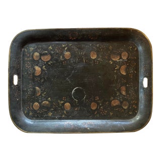 19th Century French Hand-Painted Tole Tray For Sale