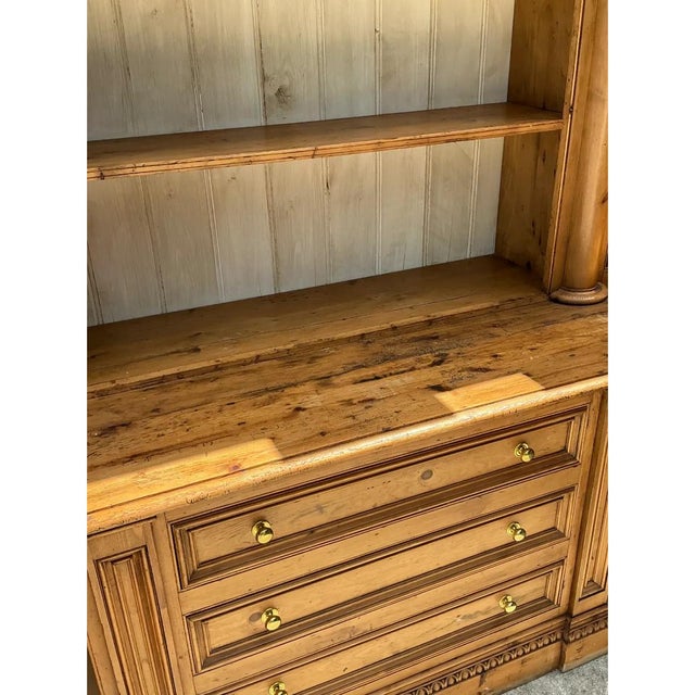 Vintage Monumental Rustic Pine Hutch For Sale - Image 12 of 13