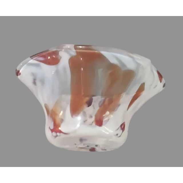Vintage Mid-Century Modern Hand-Blown Art Glass Bowl, Artist Signed For Sale - Image 4 of 7
