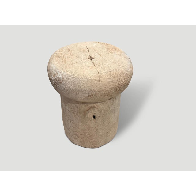 Contemporary Andrianna Shamaris Wabi Sabi Teak Wood Side Table For Sale - Image 3 of 5