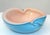 Italian Murano Clear Turquoise Blue & Light Peach Blown Art Glass Bowl 1960 For Sale - Image 13 of 13