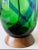 Large Vintage Murano Glass Table Lamp 1960s Green and Blue For Sale In Atlanta - Image 6 of 12